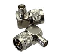 2Pcs N Maschio Spina A BNC Femmina Jack Ad Angolo Retto Connettore Adattatore RF Terminali Filo Coassiale