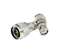 2PCS N Tipo Maschio Femmina A Connettore BNC Spina Martinetti RF Adattatore Coassiale Convertitore Dritto(Type1)