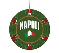 2Pcs Natale Ornamenti Naples Italy Italian Flag Decorazione
