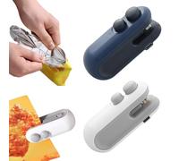 2PCS Neattidyly Mini Bag Sealer with Cutter and Magnet,2026 Rechargeable 2 In 1 Mini Bag Sealer Heat Seal & Cutter, With Magnet Can Be Adsorbed on Metal Surfaces (White+Blue)