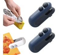 2PCS Neattidyly Mini Bag Sealer with Cutter and Magnet,2026 Rechargeable 2 In 1 Mini Bag Sealer Heat Seal & Cutter, With Magnet Can Be Adsorbed on Metal Surfaces (Blue+Blue)