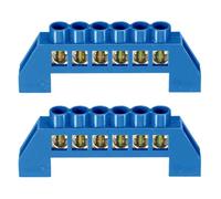 2Pcs Neutro Terminale Bar 6 Posizioni Filo di Ottone Vite Terminal Bus Bar Blocco Barra di Messa A Terra Striscia Blu Shell per la Distribuzione Elettrica
