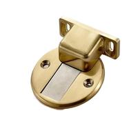 2pcs No Drill Zinc Alloy Magnetic Door Stop, Silent Anti-Collision Floor Mount Door Stopper, Strong Magnet Door Holder for Home Bathroom(Gold)