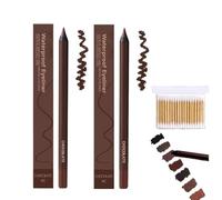 2Pcs Occasionals Eyeliner,24 Hr Waterproof Eyeliner Duo Sharpenable Eye Pencil,2 In 1 Eye Liner And Eyebrow Pencils,No Smudging, Fading, Smooth And Easy To Color (Chocolate*2, size)