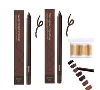 2Pcs Occasionals Eyeliner,24 Hr Waterproof Eyeliner Duo Sharpenable Eye Pencil,2 In 1 Eye Liner And Eyebrow Pencils,No Smudging, Fading, Smooth And Easy To Color (Brown*2, size)