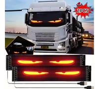 2PCS Occhi luminosi a LED per parabrezza per camion rimorchio per auto Schermo oculare a LED adesivo wireless Occhi a LED animati per auto che lampeggiano