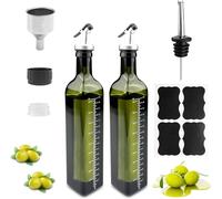 2PCS Oliera Salvagoccia 500Ml, Dispenser Olio D'Oliva E Aceto Con Beccuccio, Imb