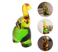 2Pcs Orange Crystal Animal Figurines Reusable Elephant Desk Decor