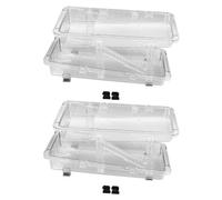 2pcs Organizzatore di sodio regolabile Organizzatore Disponibile per bevande a rotolamento automatico per frigorifero Pantry Plastica trasparente bevande trasparente 6,4 pollici