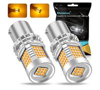 2Pcs p21w led canbus lampada indicatore di direzione, 1156 BA15S Senza Errori e senza sfarfallio Lampadina ambra per indicatori di direzione 12-24V 3400LM 2016 89SMD Super luminoso e impermeabile