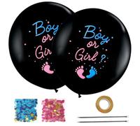 2pcs Palloncino Baby Shower Boy or Girl, 36 Pollici Palloncini Gender Reveal Grandi Palloncini in Lattice con Nastro di Coriandoli Rosa Blu per Baby Shower Decorazioni Gender Reveal Ideas
