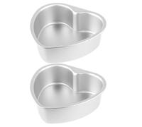2pcs Panna in lega di terapia a forma di cuore in alluminio con latta di torta