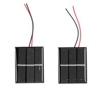 2Pcs Pannello Solare Policristallino 43x55mm 1.5V 0.4W - Mini Celle Solari con Cavo 5cm per Luci di Emergenza, Display Pubblicitari Dispositivi A Bassa Potenza
