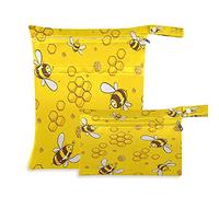 2pcs Panno Pannolino Wet Dry Borse Impermeabile Carino Animale Ape Riutilizzabile Viaggio Spiaggia Yoga Palestra Borsa per Costumi Da Bagno Vestiti Bagn