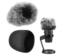 2pcs Parabrezza Per Microfono, Spugna Microfono, Antivento Per Microfono Kit 2 In 1 Con Parabrezza In Pelliccia E Schiuma Morbida Per Una Registrazione Audio Eccezionale E Protezione Totale