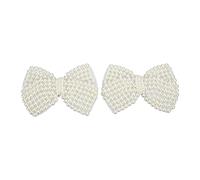 2pcs Pearl Shoe Flower Faux Pearl Bottoni Ramiage Bianco Elegante Spilla per Scarpe Shining Aspetto, Arc de perle beige, resina, sentito, pietra preziosa