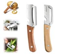 2PCS Pelapatate Multifunzionale per Cucina,Multifunzione 3-in-1,Sbucciatore, Tagliaverdure,Apribottiglie, Lama in Acciaio Inox,Utensile Da Cucina Con Lama in per Frutta e Verdura (C)