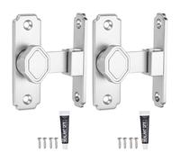 2Pcs per 90 Degree Flip Barn Door Lock, Aluminium Alloy Barn Door Locks, Argento
