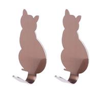 2pcs per Coda Decorativo In Acciaio Inox Parete Porta Vestiti Cappotto per K Asciugamano Gancio Adesivo Nero
