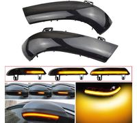 2pcs per Volkswagen Golf 5 MK5 2003-2008 Auto dinamico LED Turn Signal Light Rearview Mirror Flasher acqua Blinker (nero trasparente)