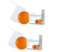 2PCS Persimmon Soap Bar Persimmon For Men and Women Gentle on All Skin Types Deodorizing Soap Rose Scent