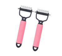 2PCS Pet Deshedding Spazzola annodata Remover Slicker Pettine Per Gatti Capelli Lunghi Massaggiatore Pelle Delicata Cane Grooming Accessorio Spargimento Spazzola Per Capelli Lunghi Pet