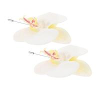2pcs Phalaenopsis Clothes Pins Brooch for Men Orchid Hair Clip Dress Lapel Pin Bouquet Accessories Boutonniere Holder White Silk Flower