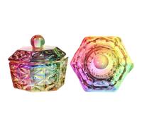 2pcs piatto da un chiodo con un chiodo acrilico di coperchio piatto monomerico