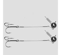 2PCS Pike Stinger Rig, Stinger Screwball Jig Head Ganci con gancio triplo for esca morbida in gomma Swimbait(F-Set)