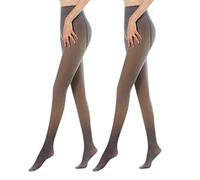 2pcs Pile Foderato Collant Donne Leggings Elastico Termico Collant Falso Traslucido Collant Leggero Inverno Caldo