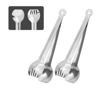 2pcs Pinze per zucchero, Pinze per Ghiaccio, MILLION SOURCE Mini Acciaio Inox Pinze per Servire, per Antipasti, Cubetti di Ghiaccio, Ideali per Cucina, Bar, Buffet, Caffè(15,2 cm, Argento)