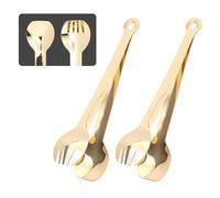 2pcs Pinze per zucchero, Pinze per Ghiaccio, MILLION SOURCE Mini Acciaio Inox Pinze per Servire, per Antipasti, Cubetti di Ghiaccio, Ideali per Cucina, Bar, Buffet, Caffè(15,2 cm, Oro)