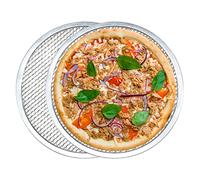2pcs Pizza Tray Aluminum Pizza Screen 12 Inch Pizza Trays for Oven Heat Distribution Mesh Baking Tray Non Stick Pizza Trays for Oven Pizza Trays for Oven Pizza Trays for Oven Non Stick Pizza Oven Tray
