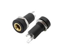 2Pcs PJ-392A 3.5mm 3Pin Presa jack audio 3 poli Connettore for montaggio a pannello a saldare Connettore for cuffie da 3.5 mm Femmina con dado nero