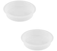 2pcs Plastic Round Bird Feeders Bowls Wild Birds Seed Feeder Waterer Birdbath Accessories Feeding Station Tray for Goldfinch Or