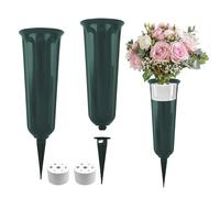 2PCS Plastica Vasi Da Fiori Per Tombe, Verde Vaso Per Cimitero, Vasi Per Cimitero, Staccabile Vasi Commemorativi, Cimitero Decorazioni Vaso Per Tombe Cimiteriali Grave Vases With Spike