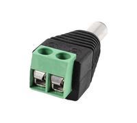 2Pcs Plug Male and Female 5.5 X 2.1 mm Jack & 50Pcs 35mm DIN Rail Terminal Block End Stopper Mounting Clips