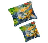 2PCS Pocket Cosmetic Bag, Borsa cosmetica impermeabile in pelle portatile Mini Travel Makeup Bag No Zipper Self-Closing Cosmetic Bag per le donne, Multicolore 07, 7.1x5.8 inch/4.7x4.5 inch