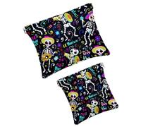 2PCS Pocket Cosmetic Bag, Borsa cosmetica impermeabile in pelle portatile Mini Travel Makeup Bag No Zipper Self-Closing Cosmetic Bag per le donne, Multicolore 06, 7.1x5.8 inch/4.7x4.5 inch