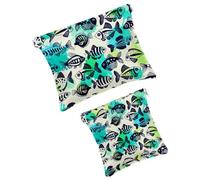 2PCS Pocket Cosmetic Bag, Borsa cosmetica impermeabile in pelle portatile Mini Travel Makeup Bag No Zipper Self-Closing Cosmetic Bag per le donne, Multicolore 01, 7.1x5.8 inch/4.7x4.5 inch