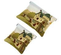 2PCS Pocket Cosmetic Bag, Borsa cosmetica impermeabile in pelle portatile Mini Travel Makeup Bag No Zipper Self-Closing Cosmetic Bag per le donne, Multicolore 09, 7.1x5.8 inch/4.7x4.5 inch