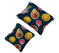 2PCS Pocket Cosmetic Bag, Borsa cosmetica impermeabile in pelle portatile Mini Travel Makeup Bag No Zipper Self-Closing Cosmetic Bag per le donne, Multicolore 06, 7.1x5.8 inch/4.7x4.5 inch