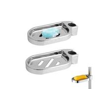 2Pcs Porta Sapone Per Doccia, Asta Doccia Portasapone Regolabile, Porta Bagnoschiuma Da Doccia Senza Forare Scorrevole Portasapone Per Doccia Senza Trapano Per Bagno