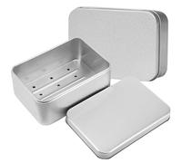 2Pcs Porta Sapone Solido,Porta Sapone da Viaggio,Porta Sapone Solido da Viaggio,Portasapone Con Griglia di Scolapiatti Estraibile,Portasapone in Metallo Alluminio,Senza Plastica,9.6 * 6.8 * 3cm