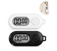 2pcs Portachiavi Con Cronometro, Timer Uova Con Portachiavi E Schermo | Mini Timer Digitali Versione Suoneria Orologio Digitale Con Schermo Lcd Portatile Per Sport, Cucina, Cottura, Allenamento