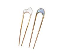 2pcs Portatile Delle Donne Hairpin Leggero Barrette Chignon Forcella Dei Capelli Del Metallo Accessorio Per Matrimoni E Ufficio Usura