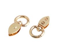 2Pcs Pratico Finitura Antica Molla Chiusura Cinghia di Fissaggio Meccanismo di Chiusura Sicuro Per Borsa In Pelle Accessori Borsa Vintage Chiusura Laterale, Oro, One Size
