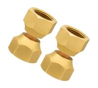 2Pcs Pratico Robusto Ottone Femmina Doppio Flares Girevole Adattatore per carburanti Olio Linee con Guarnizioni in Gomma Adattatore Femmina Ottone