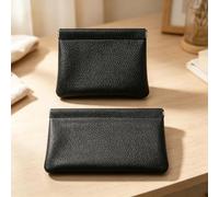 2PCS PU Pouch Makeup Bag Portatile Impermeabile Auto Chiusura Piccolo Portafoglio Della Moneta Rossetto Organizzatore di Viaggio Per La Borsa Daily Carry, nero, Solido