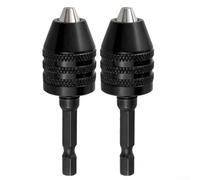 2pcs Quick Release Keyless Chuck Adattatore per Trapano, Adatto Non Rapido Sostituire Bit 0 3 6 5mm (B)